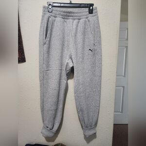 Puma Gray Jogger Sweatpants with Logo